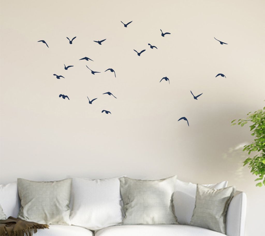 Vogelschwarm Wandtattoo in 6 Größen - Wandaufkleber Wall Sticker - Dekoration, Küche, Wohnzimmer, Schlafzimmer, Badezimmer