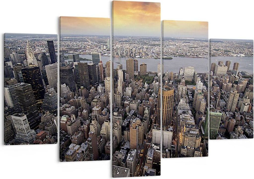 Bild auf Leinwand - Leinwandbild - Amerika wohnung architektur stadt - 150x100cm - Wand Bild - Wanddeko - Leinwanddruck - Bilder - Kunstdruck - Lei...