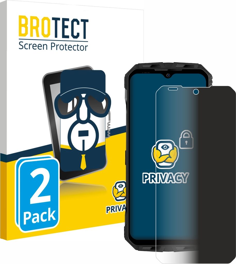 2x BROTECT Sichtschutzfolie für Doogee V Max Plus Anti-Spy Privacy Sichtschutz Blickschutz Folie Blaulicht-Schutz