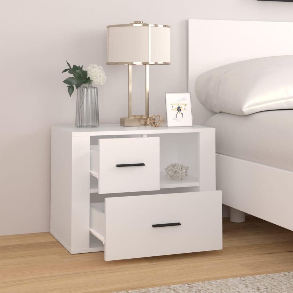 vidaXL Nachttisch Weiß 60x36x45 cm Holzwerkstoff Produktbild 
