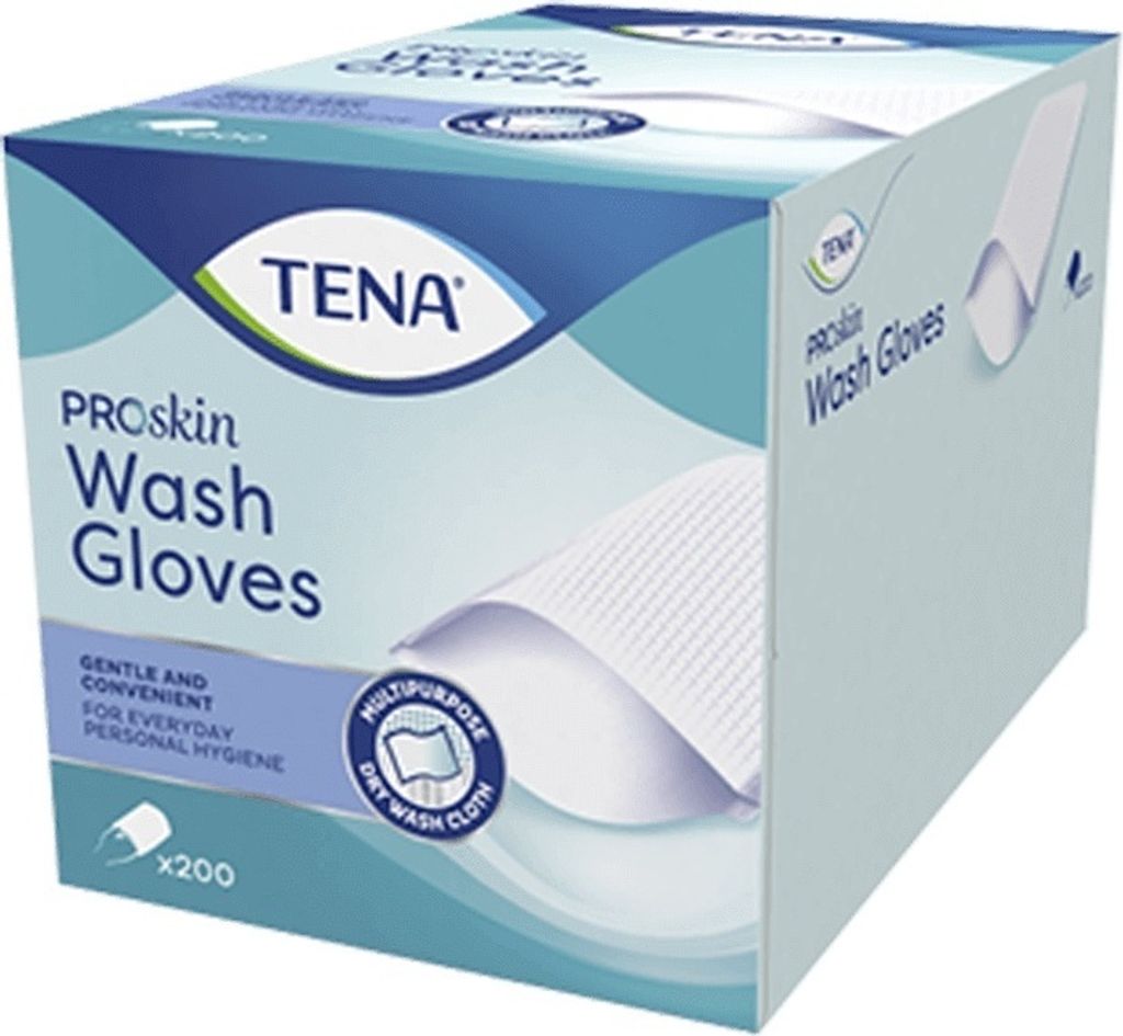 TENA Wash Glove (ohne Folie) - Waschhandschuh - Karton 6x Produktbild 