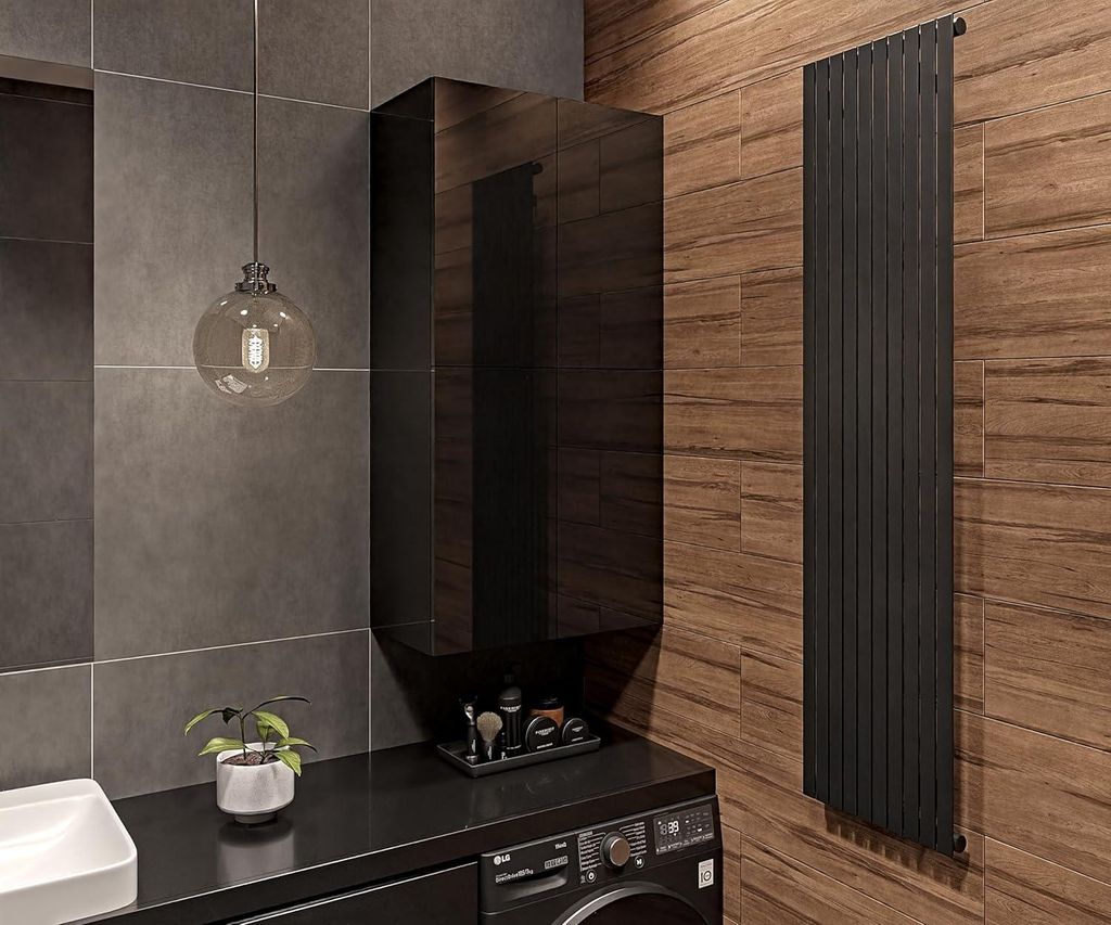 Pensile Bagno Nero 60x120x34 cm Armadietto Pensile Sospeso Immagine del prodotto 