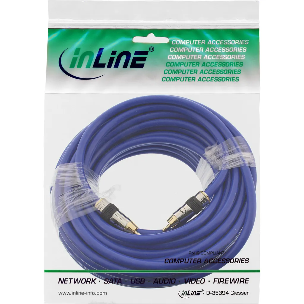 InLine 89820P Cavo RCA 20 Metri | Premium Video & Audio Coax Oro - 5