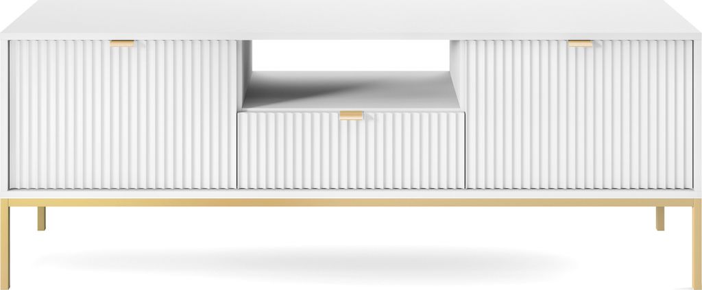 MINIO TV-Schränk NOVA Weiß mit goldenen Beinen