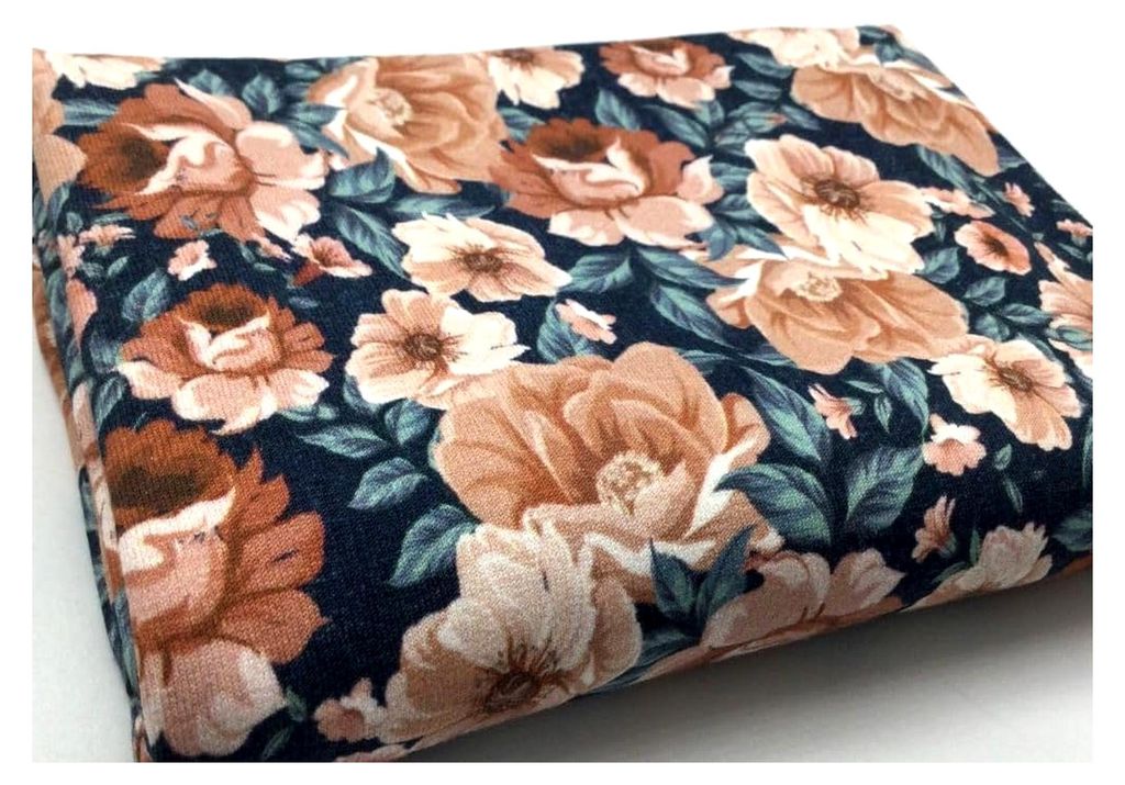 Sweatstoff FLOWERS | blau schatten & marine | Meterware | ab 50x145cm (marine)