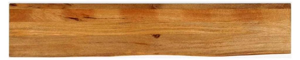 Tischplatte aus Massivholz mit Baumkante, Eiche und Mangoholz, 140 x 40 x 2,5 cm