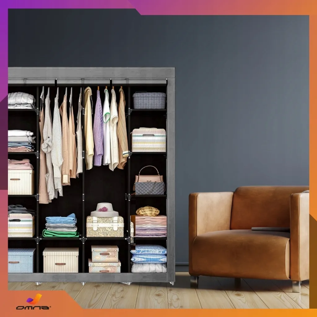 Dressing Textile XXL Gain de Place - Idéal Chambre et Studio - Noir