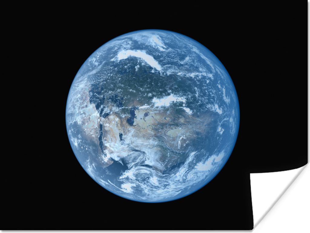 MuchoWow Poster Satellitenbild einer hellblauen Erde 120x90 cm - Wandbild