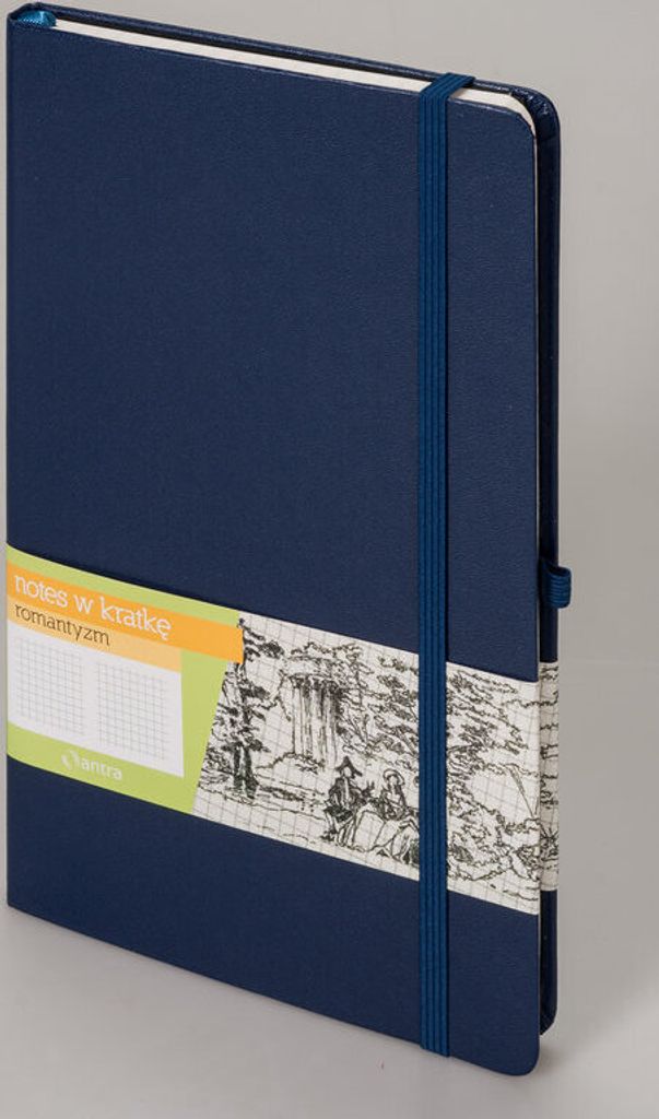A5 Notizbuch Romantyzm Kariert Marineblau - Hardcover Edition von Antra
