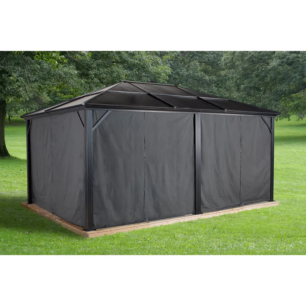 Sojag Rideaux Meridien 1216 Gris Foncé avec Clips d'Attache Inclus