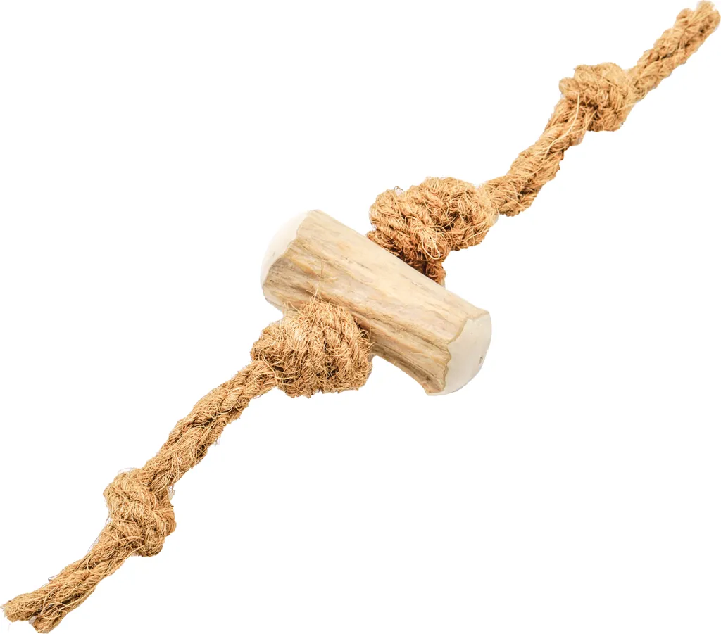 Gioco Cane Legno Caffè e Corda Cocco Mascota Casa Sostenibile 100%