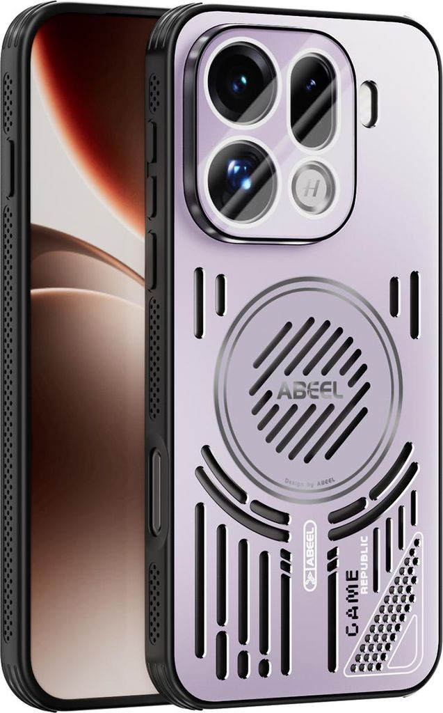 Magnetische Hülle für Oppo Find X9 Pro mit Linsenabdeckung, Aluminium Stoßfestes Schutzhülle mit Wärmeableitung Lila