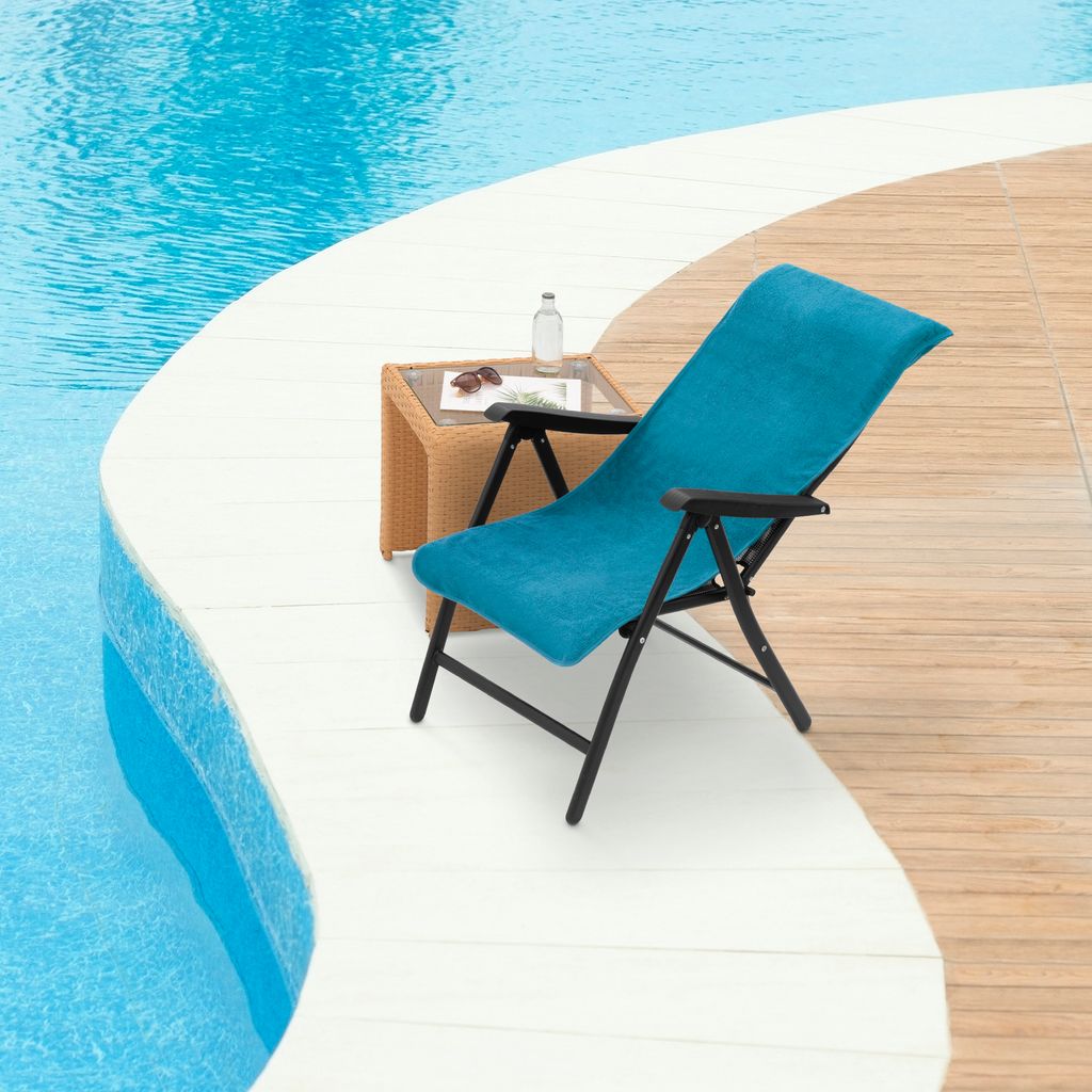 Frottee Schonbezug Für Gartenstühle 60x130cm - Baumwolle Auflage Silber