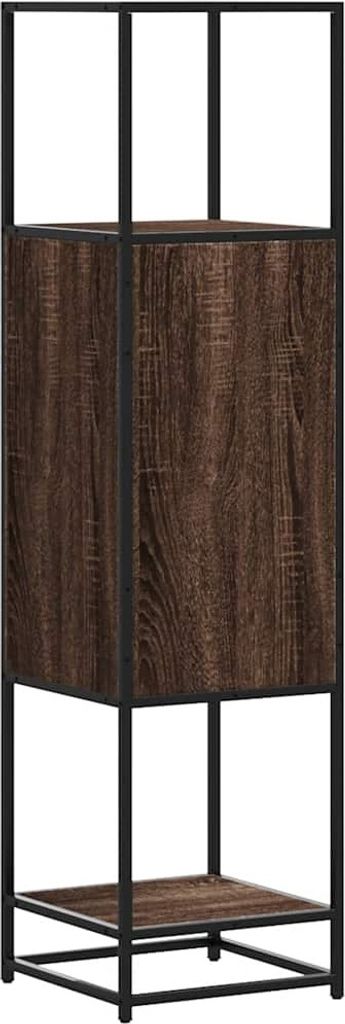 Highboard Braun Eichen-Optik 35,5x35x139cm Holzwerkstoff Metall