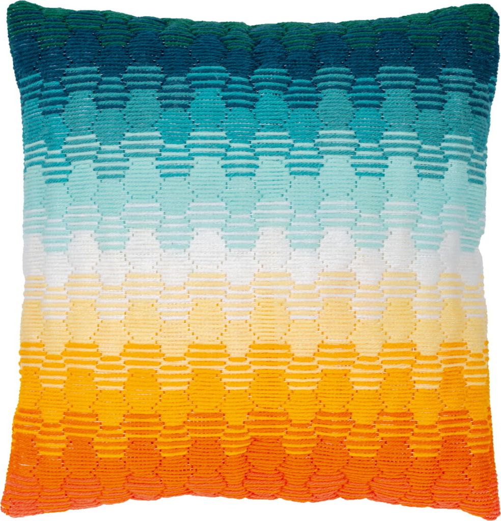 Vervaco Langstich Stickkissen "Gradient", Zählmuster, 40x40cm