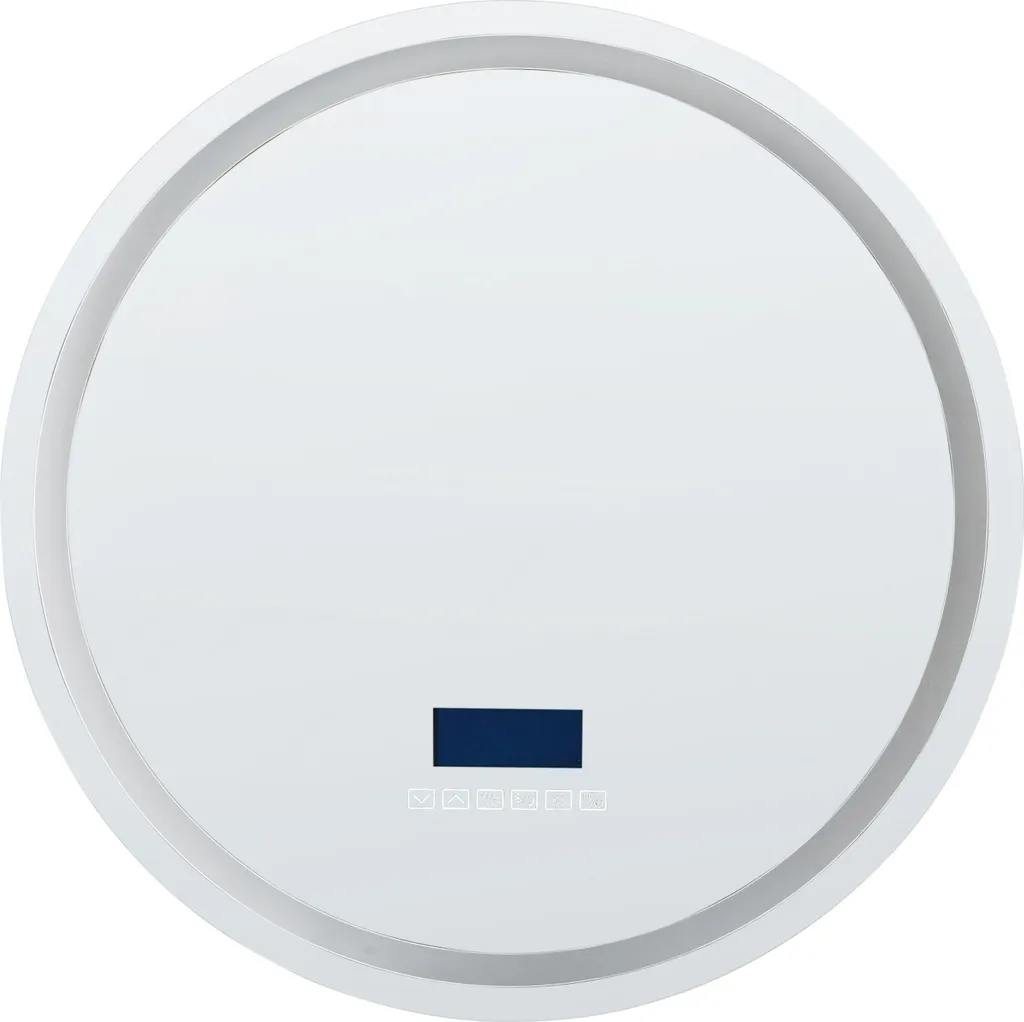 Miroir LED Bluetooth intégré 60x60 cm Argent, son haute fidélité Lumarko