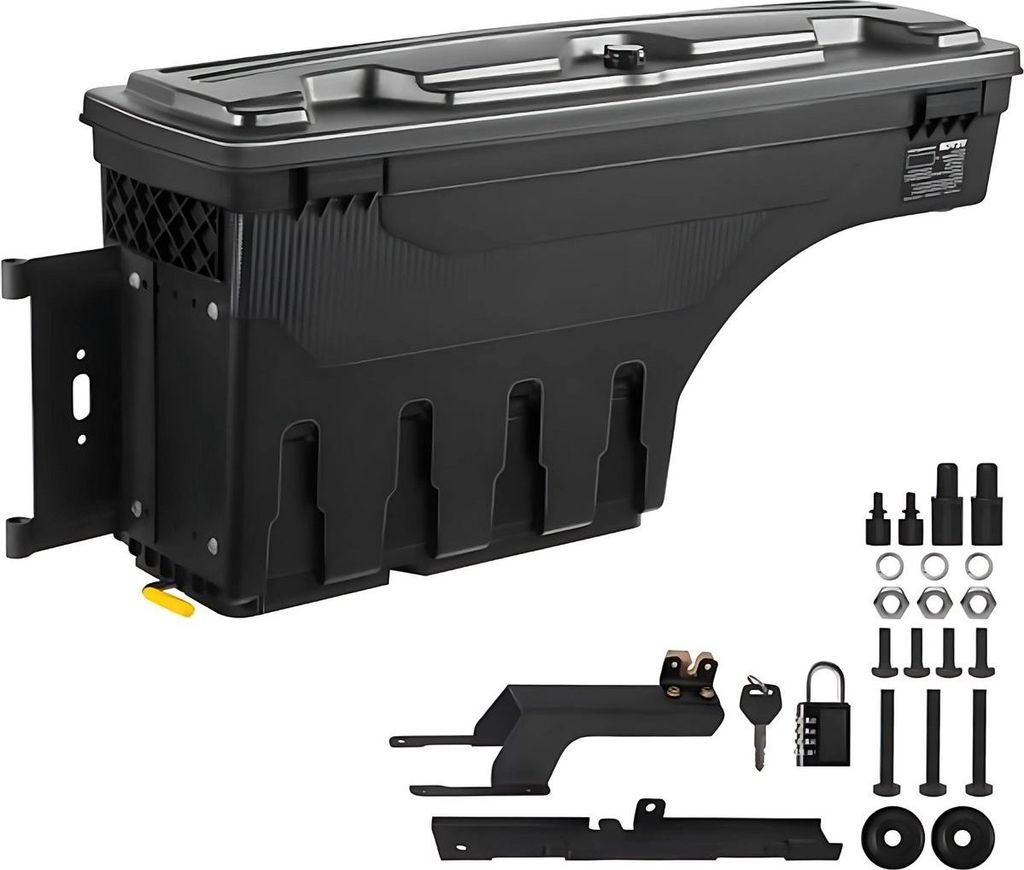 Bolt Edge Aufbewahrungsbox für Ford F-150 (2015-2021) – Abschließbare Drehbox – Werkzeugkasten – Kompatibel mit Radkasten – 25L