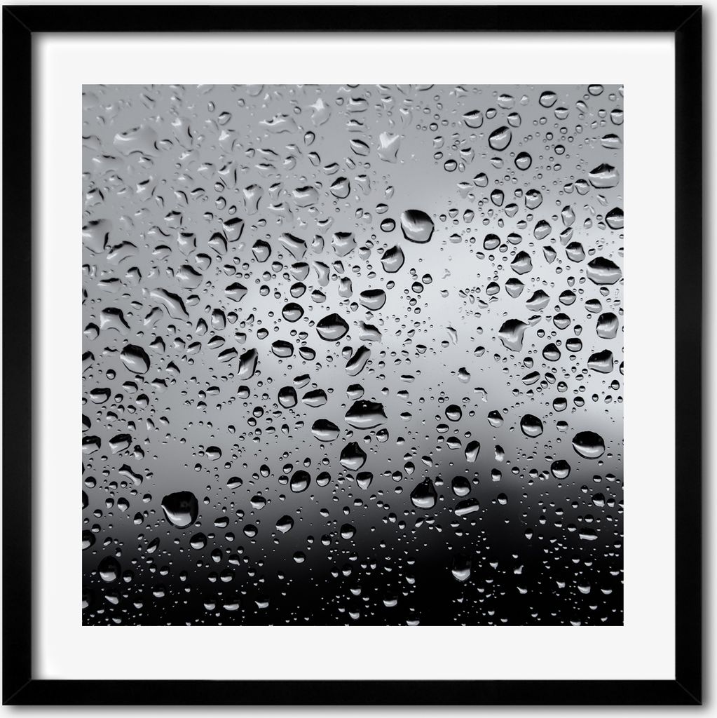 Bild - 50 cm x 50 cm - MDF - Rahmen, Wandkunst - Wassertropfen