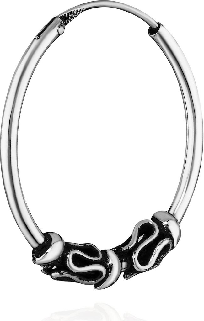 Single 925 Sterling Silber Keltische Bali Ohrring Creole 20mm 5299
