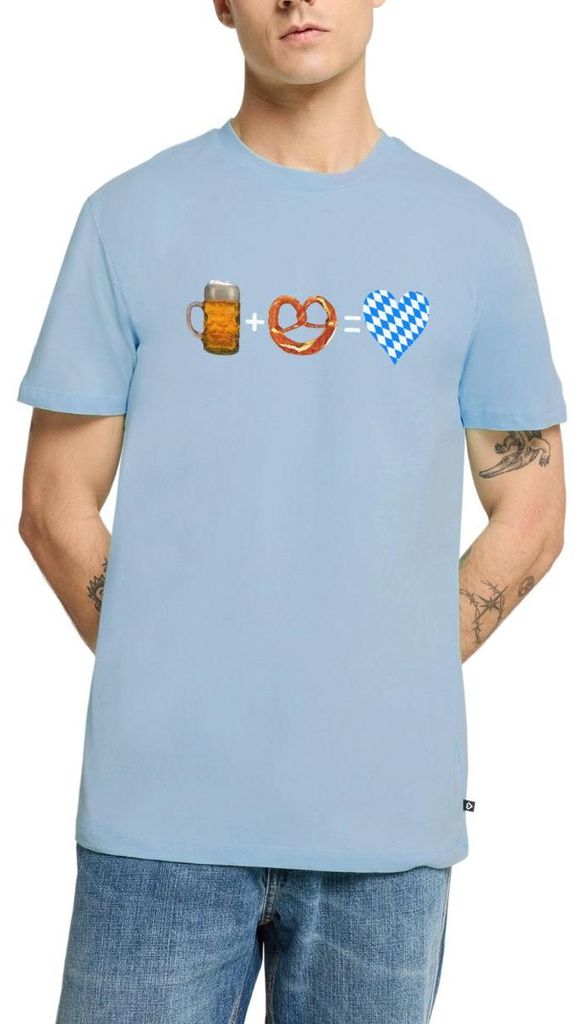 Spreadshirt Bier Und Breze Bayern Volksfest Männer Premium T-Shirt, L, Hellblau