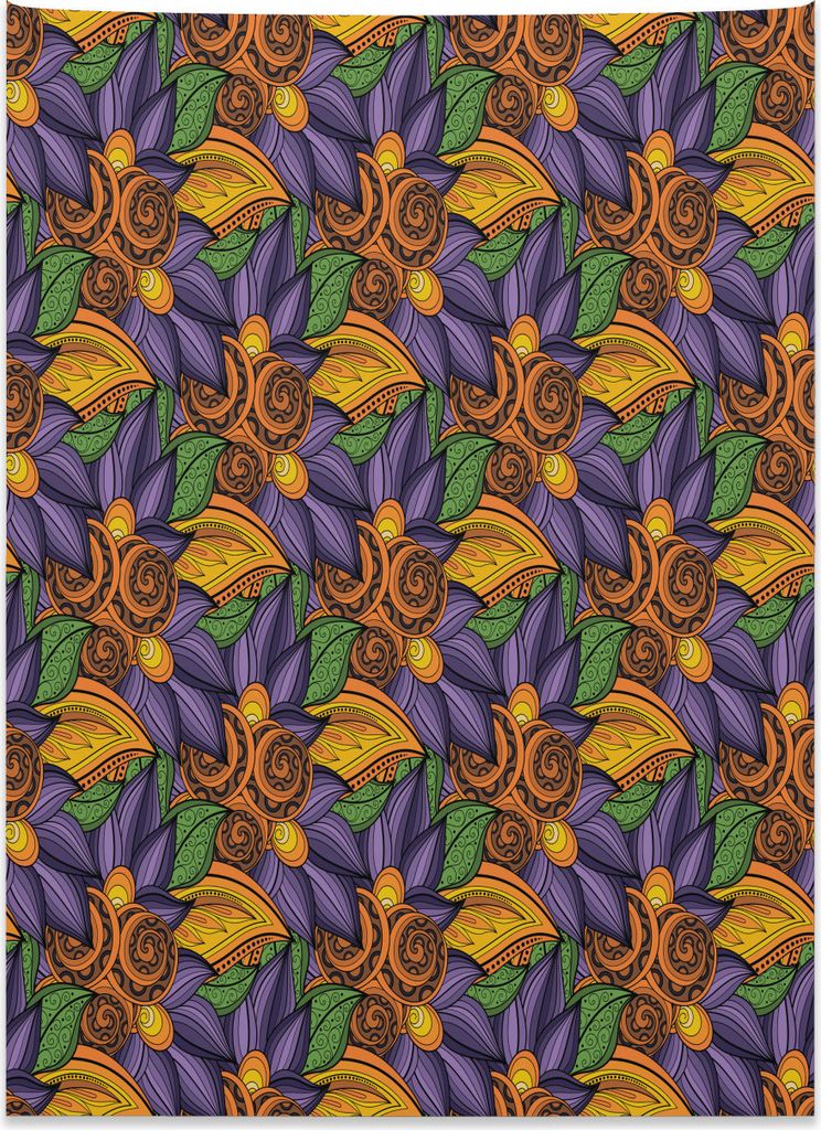 Abakuhaus Blumen Wandteppich, Tropicana Vibes Botanik aus Weiches Mikrofaser Stoff Kein Verblassen Klare Farben Waschbar, 110 x 150 cm, Ringelblume...