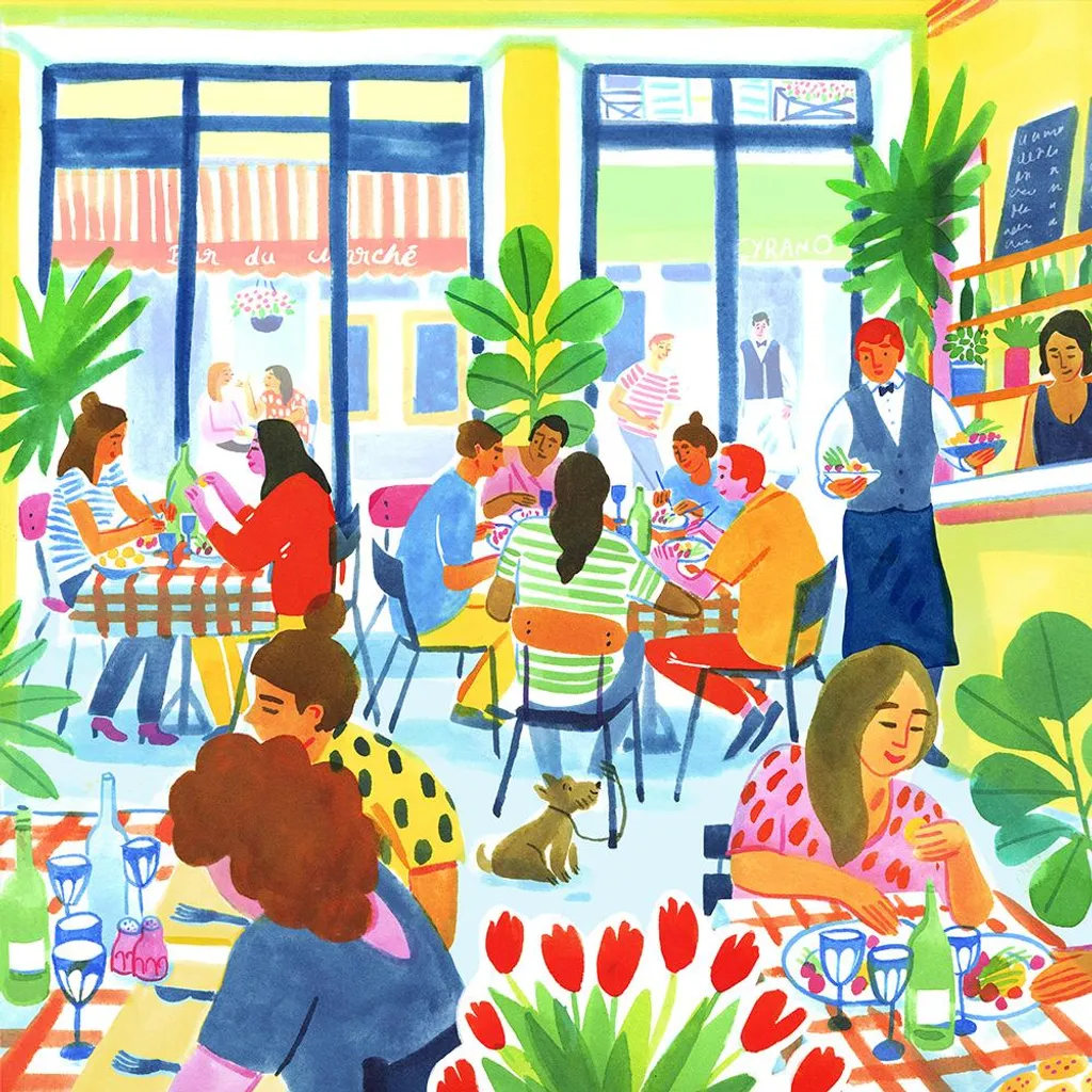 Puzzle 1000 pièces pour adultes - Scène de Bistrot de Pieces & Peace