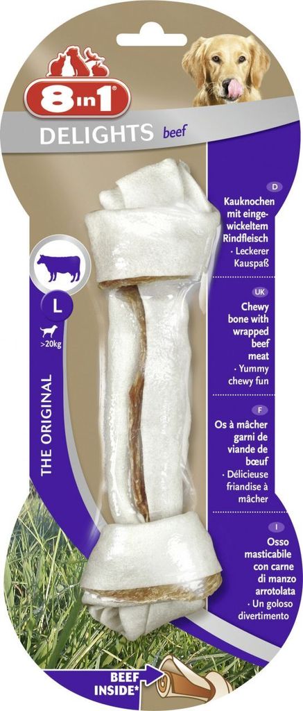 8in1 Delights Beef Kauknochen L