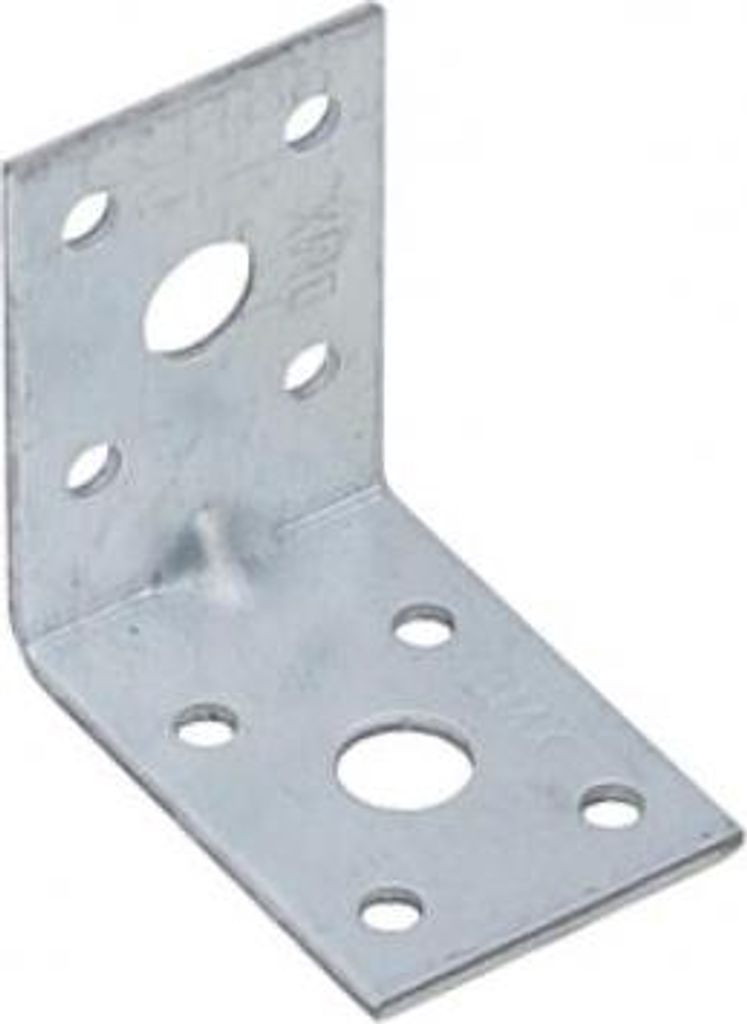 20x Schwerlast-Winkelverbinder mit Sicke 50x50x35mm verzinkt Bauwinkel Steg