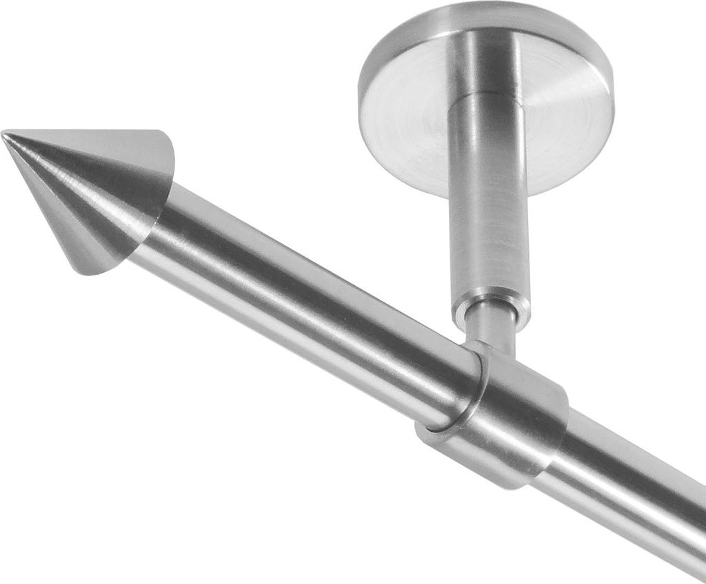 Gardinenstange mit Deckenhalterung Ø 16mm I echtes Edelstahlrohr I 1-läufig D11