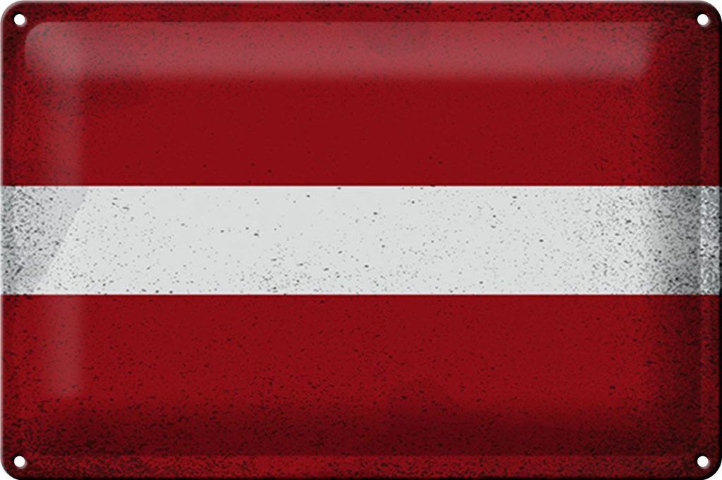 Blechschild Flagge Lettland 30x20cm Flag of Latvia Vintage Produktbild 
