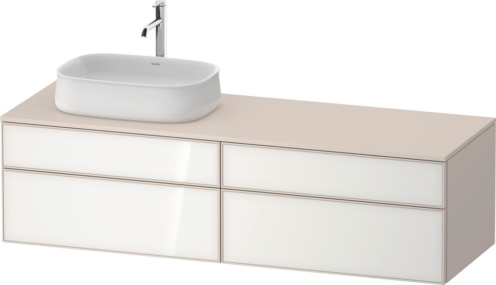 Duravit Zencha Konsolenwaschtischunterbau, 1600x550mm, 2 Auszüge, 2 Schubkästen, 1 Ausschnitt links, ZE4824, ZE4824L64830000