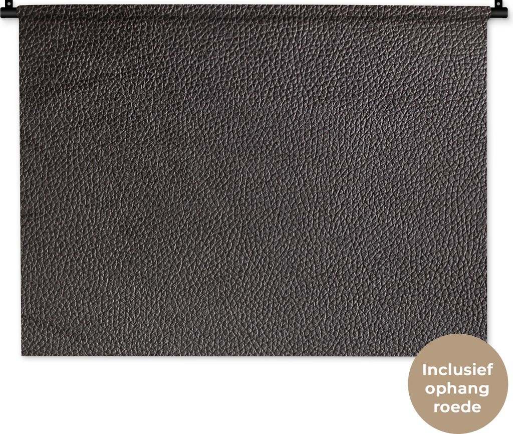 MuchoWow Wandteppich Wandbehang Leder - Lederoptik - Schwarz - Hell 90x67.5 cm Tapisserie Dekoration Wandtuch - Fototeppich - Wand-Skulpturen