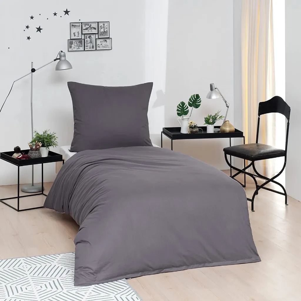 Brielle Set Letto 100% Cotone OekoTex 135x200 Grigio - Offerta Online
