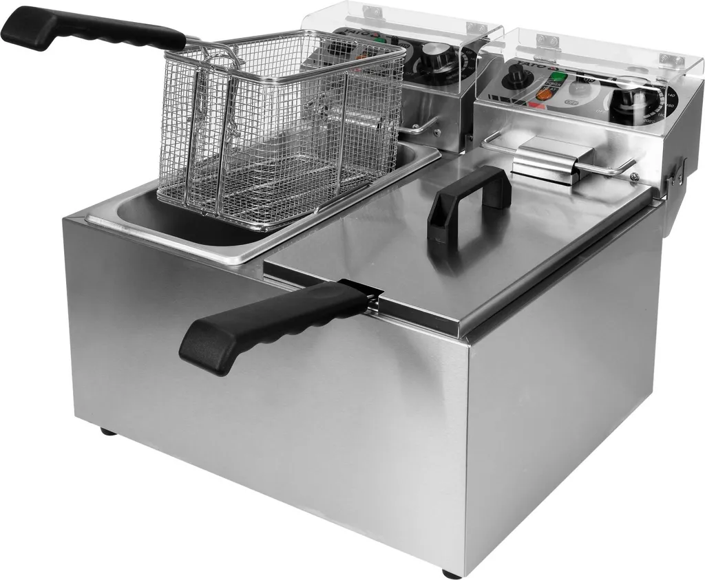 Friteuse pro inox 10L : fini l'attente avec la double cuisson 2x2000W