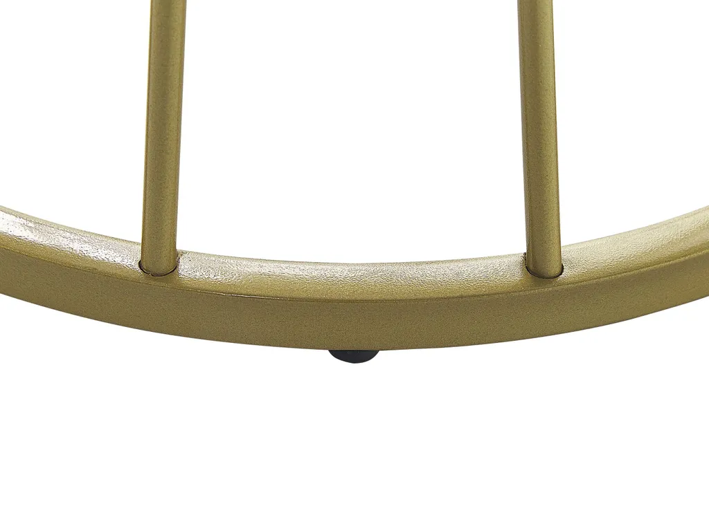 Table basse 50 cm dorée avec plateau aspect marbre blanc haut de gamme - 5