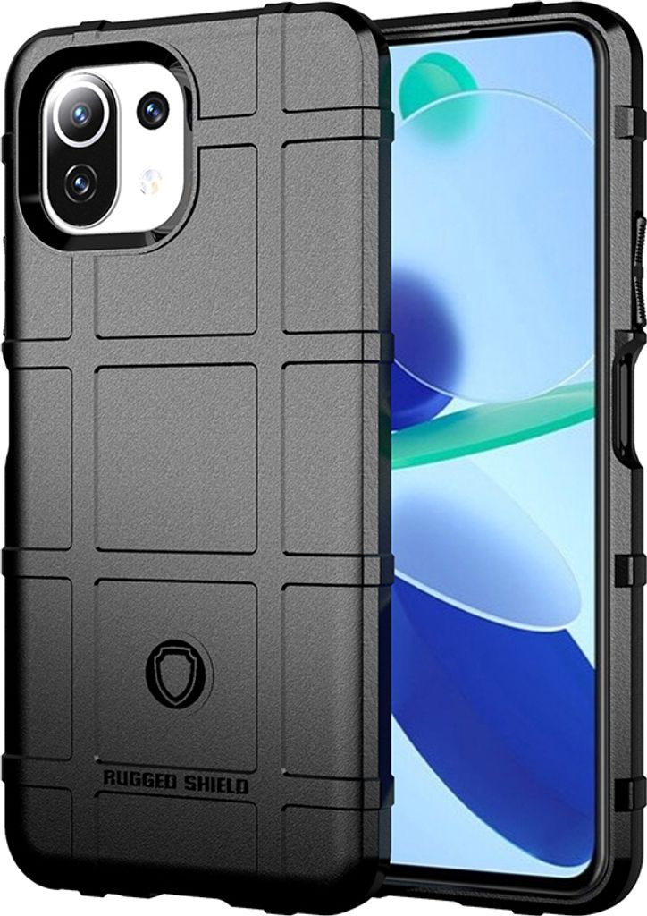 Xiaomi Mi 11 Lite Hülle, LaimTop Weich TPU Silikon Stossfest Anti-rutsch Tasche Heavy Duty Schutzhülle für Xiaomi Mi 11 Lite Schwarz