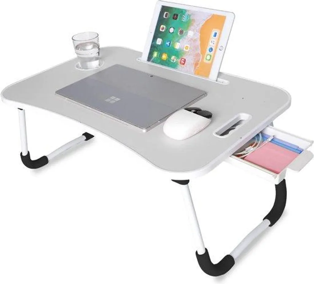 Support PC portable sous bureau invisible en acier noir, modèle T10