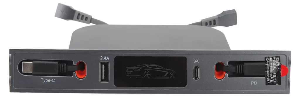 Hub USB 27W Tesla Model 3 et Y 2021-2023 avec 2 Câbles de Charge Rapide