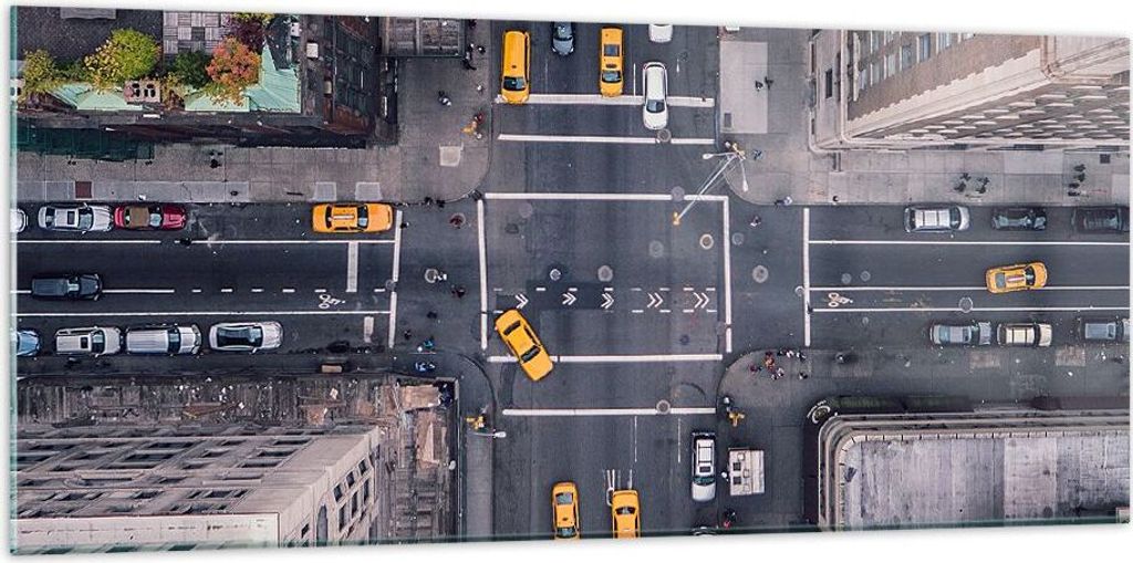 Bilder auf glas - New York Straße - 120x50cm - Glasbilder - Produktbild 