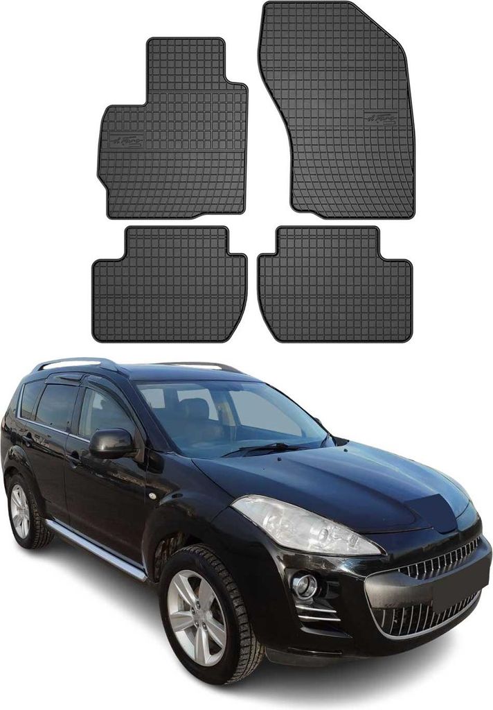 OMAC Gummi Fußmatten für Peugeot 4007 2007-2012 Automatten Gummi Schwarz 4tlg