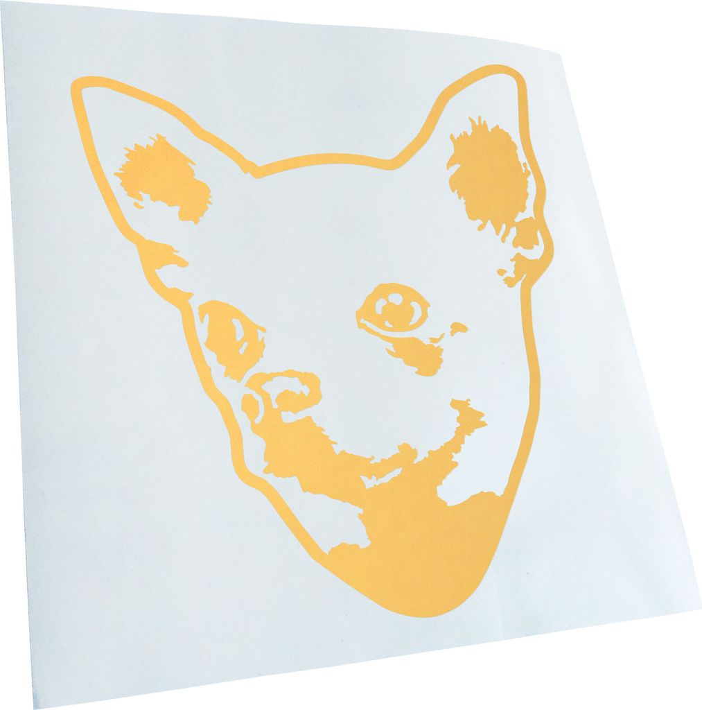 Kiwistar - Autoaufkleber - Chihuahua Hund - Creme - 40x36cm - Aufkleber für Auto, Laptop, Fahrrad, LKW, Motorrad mehrfarbig JDM Decal Racing