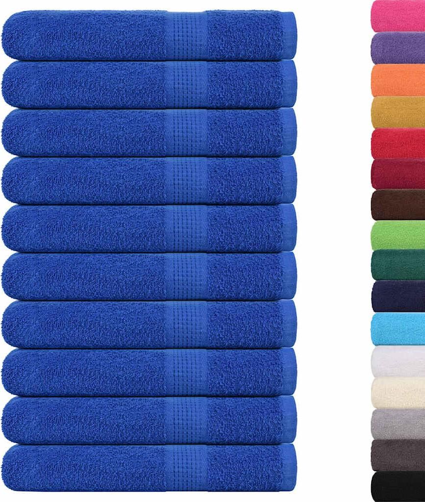 vidaXL Handtücher FROGN 10 Stk. Blau 100x200 cm 360 g/m²