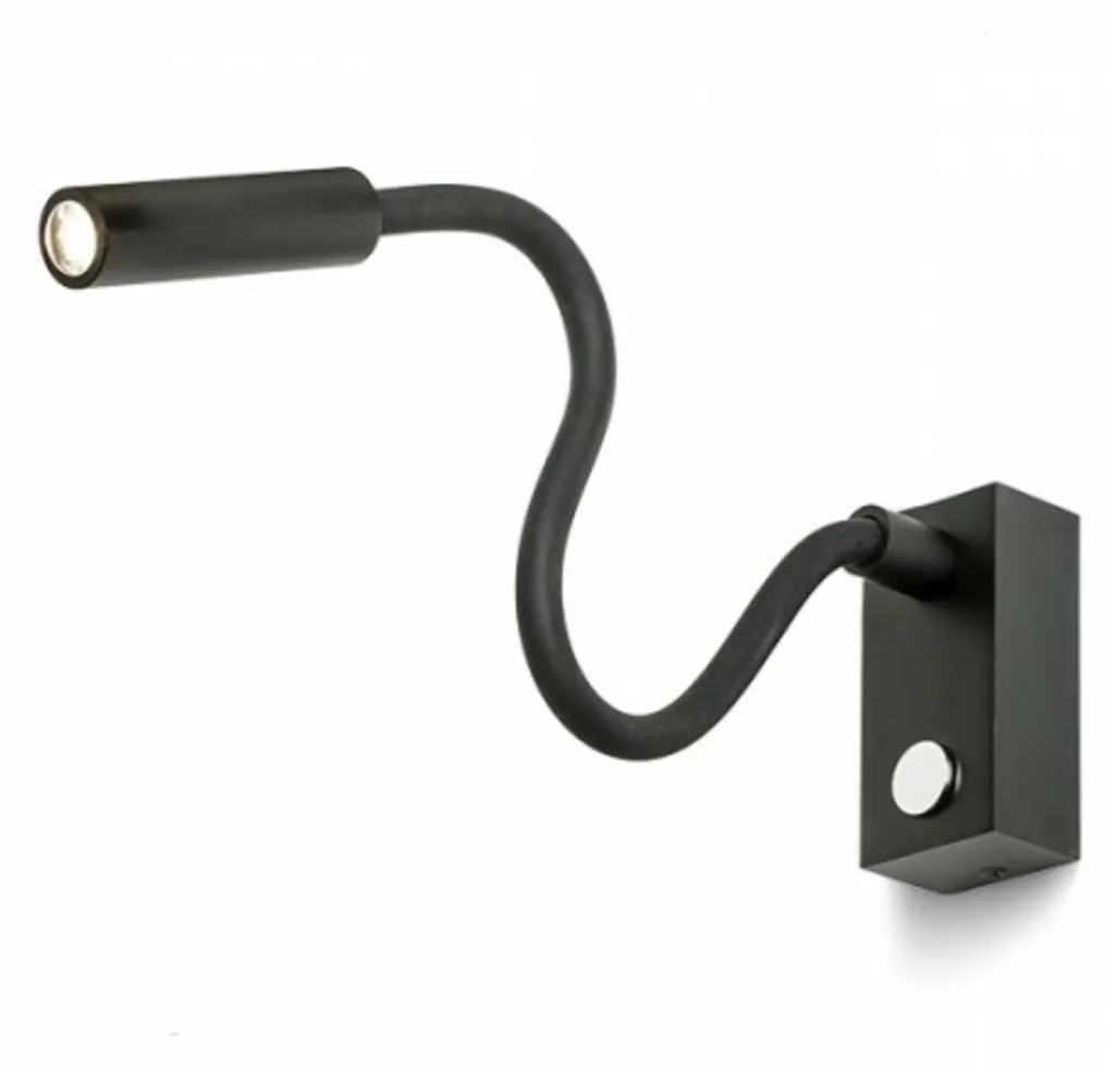 Lampe LED 3W col de cygne RENDL AIM Noir 3000K faisceau 45° R10541