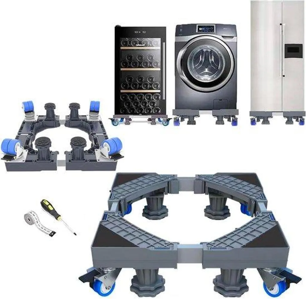 Socle universel pour machine à laver avec roulettes freinées 41-64 cm