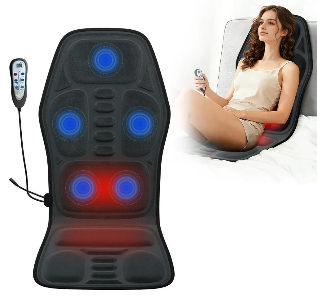 Coussin de massage électrique Zimilo chauffant 115x50cm dos et nuque