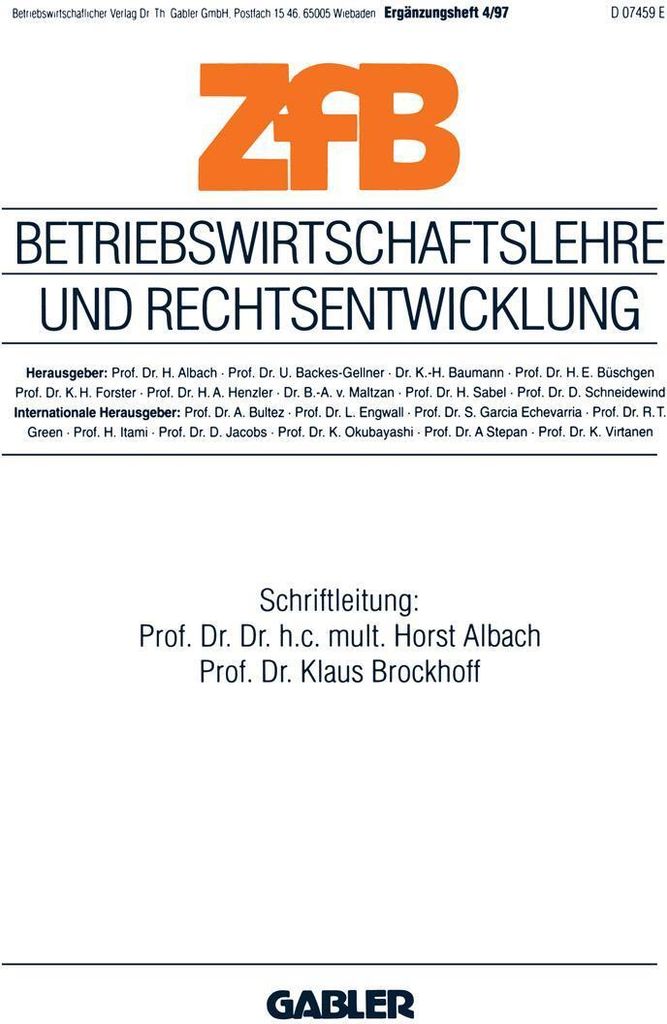 Betriebswirtschaftslehre und Rechtsentwicklung