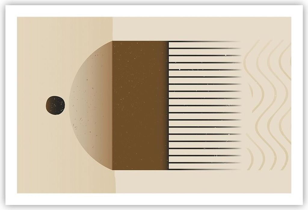 Poster - Poster ohne Rahmen - Abstraktion Geometrisch Boho - 91,5x61 cm - Wand Bild - Wanddeko - Wandbilder - Kunstposter - Wandposter - Bilder - K...