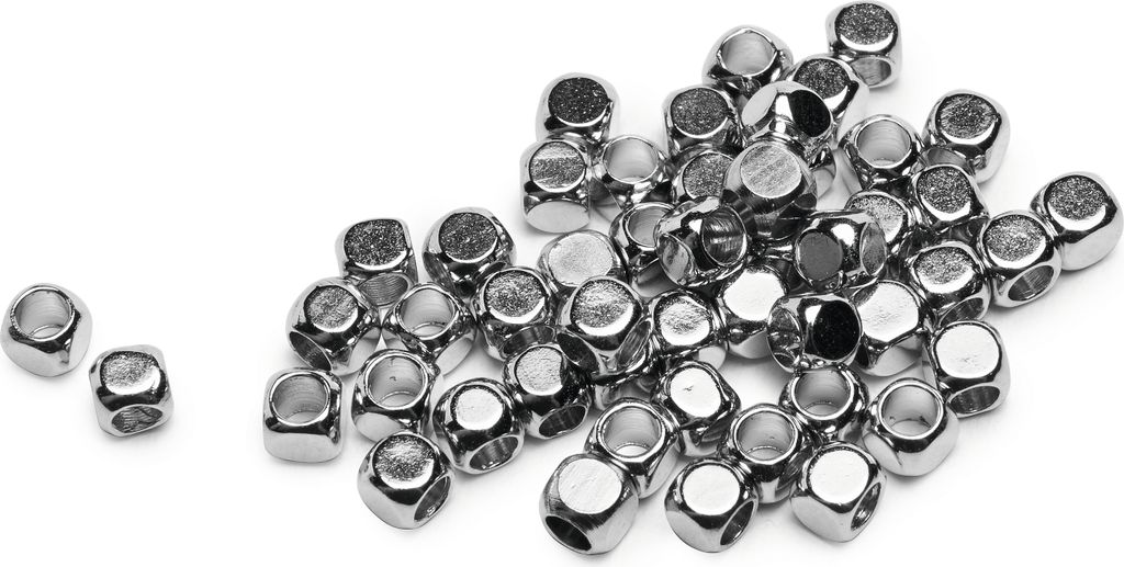 UIT Mini Metallperlen Würfel 50 Stk 1.5 mm Innen 2.5 mm Außen Bastelperlen