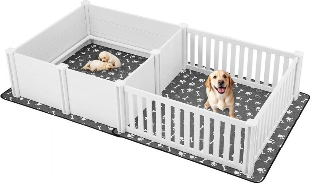 Wurfkiste für Welpen - Welpenlaufstall 237x123x46cm - Welpenkiste für extra große Hunde - Hundebox Groß