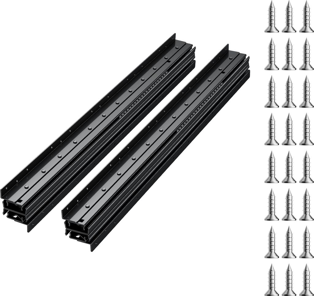 SucceBuy Schubladenschienen mit Bodenhalterung 1000mm, 117kg Belastbarkeit
